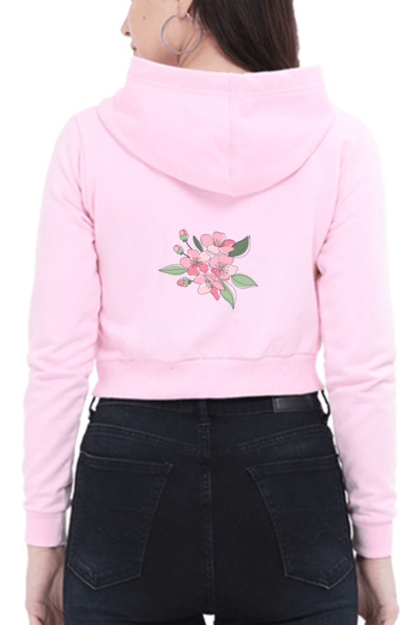 Trendy Cat Print Crop Hoodie for Female - Multiple Colors - Image 5